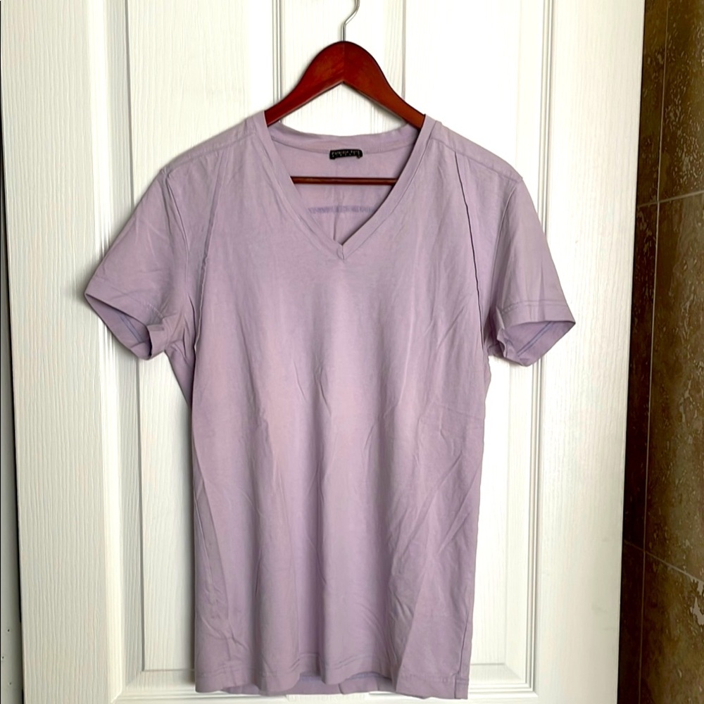 Patrizia Pepe Light Purple V-Neck Men's Tee